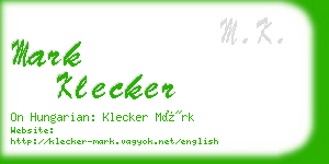 mark klecker business card